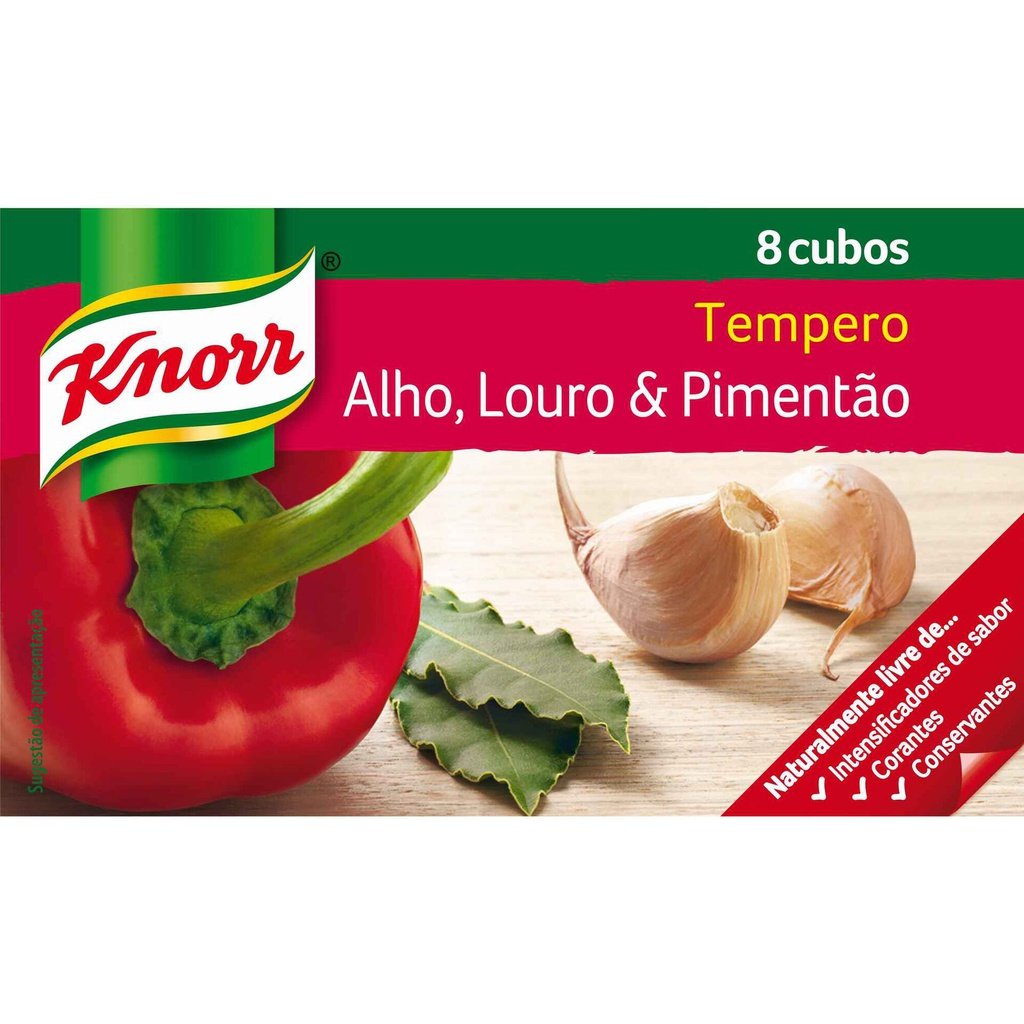 Knorr Caldo Tempero de Alho, Louro e Pimentão 8 cubos
