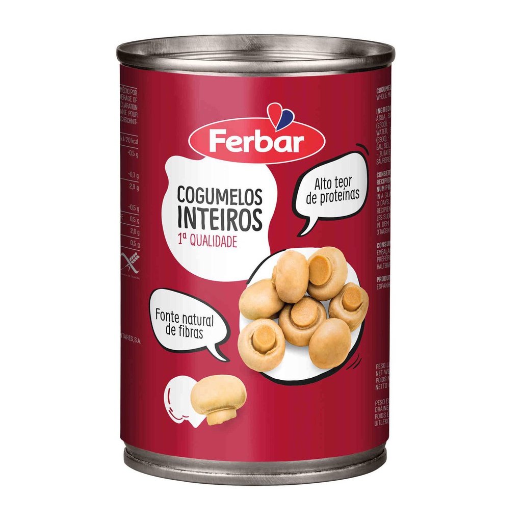 Ferbar Cogumelos Inteiros 290g